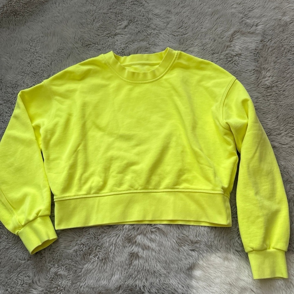 Lululemon Perfectly Oversized Neon Yellow Cropped Crew